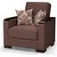Armada X Upholstered Convertible Wood Trimmed Armchair with Storage In Brown ARM-W-AC-312