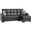 Armada X Upholstered Convertible Wood Trimmed Chaise Lounge with Storage In Black ARM-W-CL-315-PU