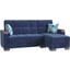 Armada X Upholstered Convertible Wood Trimmed Chaise Lounge with Storage In Blue ARM-W-CL-304