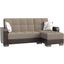 Armada X Upholstered Convertible Wood Trimmed Chaise Lounge with Storage In Brown And Sand