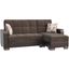 Armada X Upholstered Convertible Wood Trimmed Chaise Lounge with Storage In Brown ARM-W-CL-307