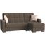 Armada X Upholstered Convertible Wood Trimmed Chaise Lounge with Storage In Brown ARM-W-CL-312