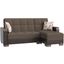 Armada X Upholstered Convertible Wood Trimmed Chaise Lounge with Storage In Brown ARM-W-CL-314