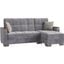 Armada X Upholstered Convertible Wood Trimmed Chaise Lounge with Storage In Gray ARM-W-CL-301