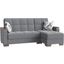 Armada X Upholstered Convertible Wood Trimmed Chaise Lounge with Storage In Gray
