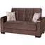 Armada X Upholstered Convertible Wood Trimmed Loveseat with Storage In Brown ARM-W-LS-308