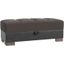 Armada X Upholstered Convertible Wood Trimmed Ottoman with Storage In Black and Dark Gray