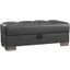 Armada X Upholstered Convertible Wood Trimmed Ottoman with Storage In Black ARM-W-O-315-PU