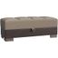 Armada X Upholstered Convertible Wood Trimmed Ottoman with Storage In Brown And Sand