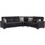 Armada X Upholstered Convertible Wood Trimmed Sectional with Storage In Black ARM-W-SEC-303