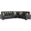 Armada X Upholstered Convertible Wood Trimmed Sectional with Storage In Black ARM-W-SEC-315-PU
