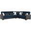 Armada X Upholstered Convertible Wood Trimmed Sectional with Storage In Blue ARM-W-SEC-317