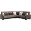 Armada X Upholstered Convertible Wood Trimmed Sectional with Storage In Brown And Sand