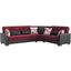 Armada X Upholstered Convertible Wood Trimmed Sectional with Storage In Burgundy