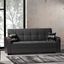 Armada X Upholstered Convertible Wood Trimmed Sofabed with Storage In Black and Dark Gray