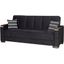 Armada X Upholstered Convertible Wood Trimmed Sofabed with Storage In Black ARM-W-SB-303