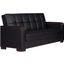Armada X Upholstered Convertible Wood Trimmed Sofabed with Storage In Black ARM-W-SB-315-PU