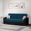 Armada X Upholstered Convertible Wood Trimmed Sofabed with Storage In Blue ARM-W-SB-317