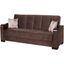 Armada X Upholstered Convertible Wood Trimmed Sofabed with Storage In Brown ARM-W-SB-308