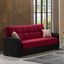 Armada X Upholstered Convertible Wood Trimmed Sofabed with Storage In Burgundy