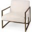 Armelle Cream Fabric Seat With Gold Metal Frame Accent Chair
