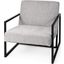 Armelle Gray Fabric Seat With Black Metal Frame Accent Chair