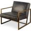 Armelle I Black Leather Seat With Gold Metal Frame Accent Chair
