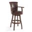 Raleigh 26 Inch Counter Height Swivel Kahlua Faux Leather and Chestnut Wood Arm Bar Stool