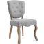 Array Vintage French Upholstered Dining Side Chair In Light Gray