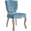 Array Vintage French Performance Velvet Dining Side Chair In Sea Blue
