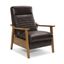 Arthur Wood Arm Push Back Recliner In Burnished Brown