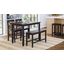 Asbury Park Farmhouse 4-Pack Dining Set - Counter Table With 2 Stools And Bench In Black and Brown