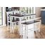Asbury Park Farmhouse 4-Pack Dining Set - Counter Table With 2 Stools And Bench In White and Brown