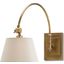 Ashby Brass Swing-Arm Sconce With White Shade