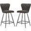 Ashby Grey and Black 26 Inch Leather Tufted Swivel Counter Stool