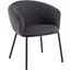 Ashland Contemporary Chair In Black Steel And Charcoal Fabric