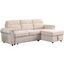 Ashton Beige Velvet Fabric Reversible Sleeper Sectional Sofa Chaise