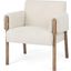 Ashton Cream Boucle Fabric With Brown Wood Accent Chair