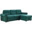 Ashton Green Velvet Fabric Reversible Sleeper Sectional Sofa Chaise