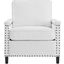 Ashton Upholstered Fabric Arm Chair In White