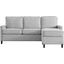 Ashton Upholstered Fabric Sectional Sofa In Light Gray