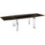Astor Dining Table In Smoked Glass With Polished Stainless Steel Base