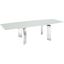 Astor Dining Table In White Glass With Polished Stainless Steel Base