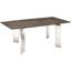 Astor Dining Table With Stainless Base and Brown Marbled Top
