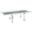 Astor Dining Table With Stainless Base and Clear Top