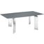 Astor Dining Table With Stainless Base and Gray Top