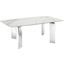 Astor Dining Table With Stainless Base and White Marbled Top