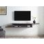 Asymmetrical Wall Mounted 72 Inch TV Console Entertainment Center In Walnut