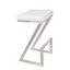 Atlantis 26 Inch Counter Height Backless White Faux Leather and Brushed Stainless Steel Bar Stool