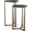 Atticus Black Wood And Antiqued Gold Metal Nesting Accent Tables Set of 2